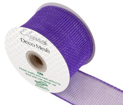 Eleganza Deco Mesh 63mm x 10m Purple No.36 - Organza / Fabric